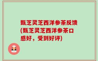 甄芝灵芝西洋参茶反馈(甄芝灵芝西洋参茶口感好，受到好评)