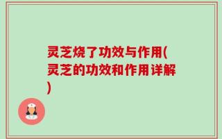 灵芝烧了功效与作用(灵芝的功效和作用详解)