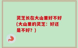 灵芝长在大山里好不好(大山里的灵芝：好还是不好？)