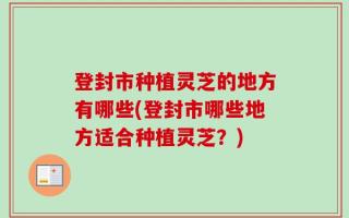登封市种植灵芝的地方有哪些(登封市哪些地方适合种植灵芝？)