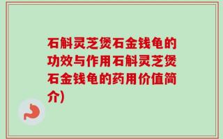 石斛灵芝煲石金钱龟的功效与作用石斛灵芝煲石金钱龟的药用价值简介)
