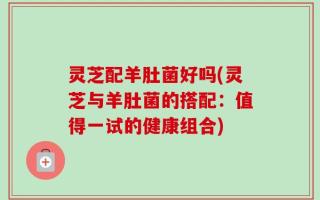 灵芝配羊肚菌好吗(灵芝与羊肚菌的搭配：值得一试的健康组合)