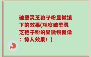破壁灵芝孢子粉显微镜下的效果(观察破壁灵芝孢子粉的显微镜图像：惊人效果！)