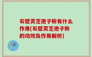 石壁灵芝孢子粉有什么作用(石壁灵芝孢子粉的功效及作用解析)