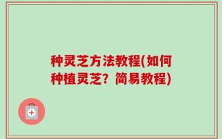 种灵芝方法教程(如何种植灵芝？简易教程)