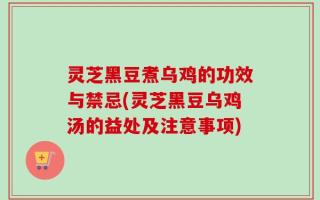 灵芝黑豆煮乌鸡的功效与禁忌(灵芝黑豆乌鸡汤的益处及注意事项)