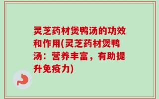 灵芝药材煲鸭汤的功效和作用(灵芝药材煲鸭汤：营养丰富，有助提升免疫力)