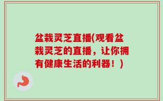 盆栽灵芝直播(观看盆栽灵芝的直播，让你拥有健康生活的利器！)