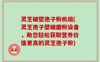 灵芝破壁孢子粉机组(灵芝孢子壁破磨粉设备，助您轻松获取营养价值更高的灵芝孢子粉)