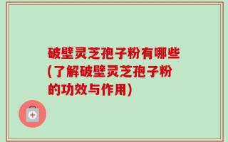 破壁灵芝孢子粉有哪些(了解破壁灵芝孢子粉的功效与作用)