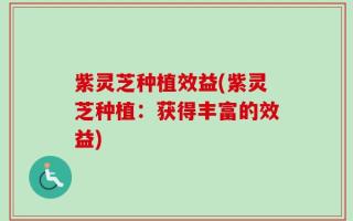 紫灵芝种植效益(紫灵芝种植：获得丰富的效益)
