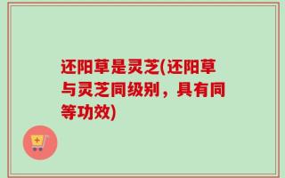 还阳草是灵芝(还阳草与灵芝同级别，具有同等功效)