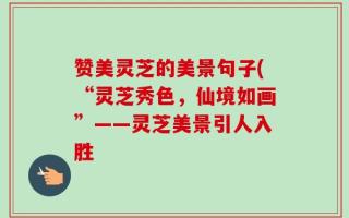 赞美灵芝的美景句子(“灵芝秀色，仙境如画”——灵芝美景引人入胜