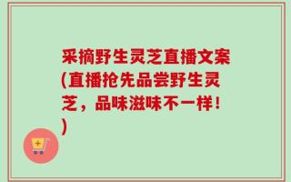 采摘野生灵芝直播文案(直播抢先品尝野生灵芝，品味滋味不一样！)