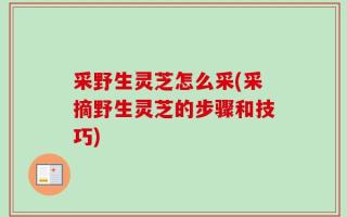 采野生灵芝怎么采(采摘野生灵芝的步骤和技巧)