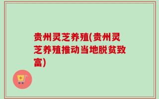 贵州灵芝养殖(贵州灵芝养殖推动当地脱贫致富)