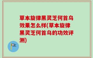 草本旋律黑灵芝何首乌效果怎么样(草本旋律黑灵芝何首乌的功效评测)