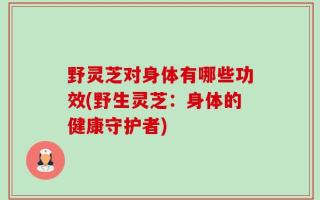 野灵芝对身体有哪些功效(野生灵芝：身体的健康守护者)