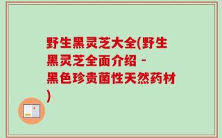野生黑灵芝大全(野生黑灵芝全面介绍 - 黑色珍贵菌性天然药材)