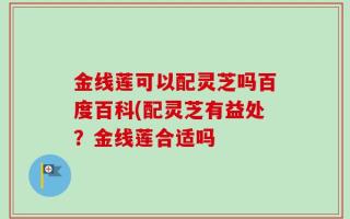 金线莲可以配灵芝吗百度百科(配灵芝有益处？金线莲合适吗