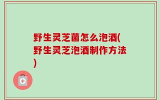 野生灵芝菌怎么泡酒(野生灵芝泡酒制作方法)