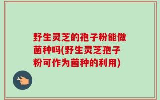 野生灵芝的孢子粉能做菌种吗(野生灵芝孢子粉可作为菌种的利用)