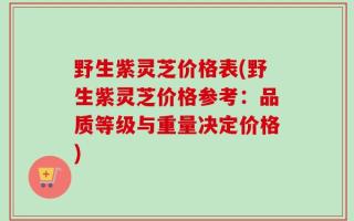 野生紫灵芝价格表(野生紫灵芝价格参考：品质等级与重量决定价格)
