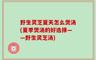 野生灵芝夏天怎么煲汤(夏季煲汤的好选择——野生灵芝汤)