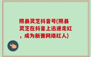 隰县灵芝抖音号(隰县灵芝在抖音上迅速走红，成为新晋网络红人)