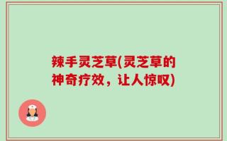 辣手灵芝草(灵芝草的神奇疗效，让人惊叹)
