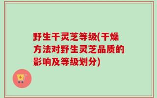 野生干灵芝等级(干燥方法对野生灵芝品质的影响及等级划分)