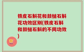 铁皮石斛花和鼓槌石斛花功效区别(铁皮石斛和鼓槌石斛的不同功效)