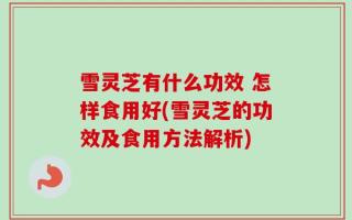 雪灵芝有什么功效 怎样食用好(雪灵芝的功效及食用方法解析)