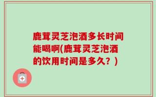 鹿茸灵芝泡酒多长时间能喝啊(鹿茸灵芝泡酒的饮用时间是多久？)