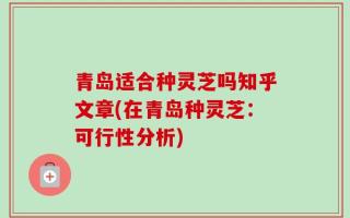 青岛适合种灵芝吗知乎文章(在青岛种灵芝：可行性分析)