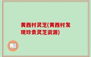 黄西村灵芝(黄西村发现珍贵灵芝资源)