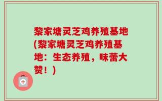 黎家塘灵芝鸡养殖基地(黎家塘灵芝鸡养殖基地：生态养殖，味蕾大赞！)