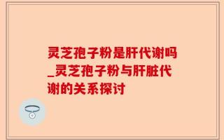 灵芝孢子粉是肝代谢吗_灵芝孢子粉与肝脏代谢的关系探讨
