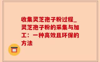 收集灵芝孢子粉过程_灵芝孢子粉的采集与加工：一种高效且环保的方法