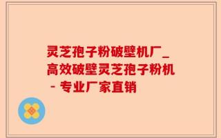 灵芝孢子粉破壁机厂_高效破壁灵芝孢子粉机 - 专业厂家直销