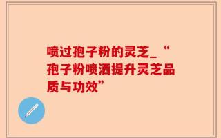 喷过孢子粉的灵芝_“孢子粉喷洒提升灵芝品质与功效”
