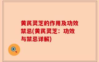 黄芪灵芝的作用及功效禁忌(黄芪灵芝：功效与禁忌详解)