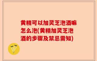 黄精可以加灵芝泡酒嘛怎么泡(黄精加灵芝泡酒的步骤及禁忌需知)
