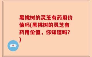 黑桃树的灵芝有药用价值吗(黑桃树的灵芝有药用价值，你知道吗？)