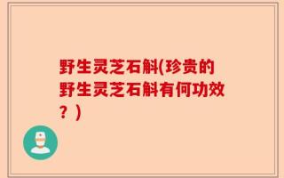 野生灵芝石斛(珍贵的野生灵芝石斛有何功效？)