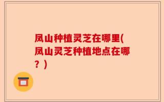 凤山种植灵芝在哪里(凤山灵芝种植地点在哪？)