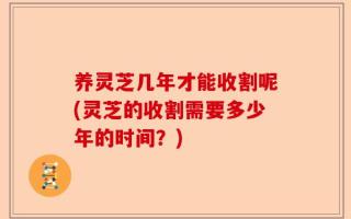养灵芝几年才能收割呢(灵芝的收割需要多少年的时间？)
