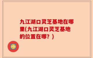 九江湖口灵芝基地在哪里(九江湖口灵芝基地的位置在哪？)