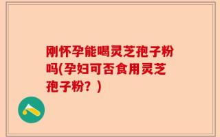 刚怀孕能喝灵芝孢子粉吗(孕妇可否食用灵芝孢子粉？)