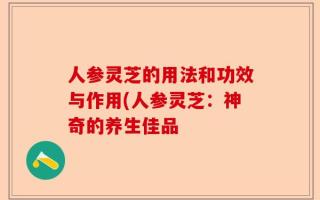 人参灵芝的用法和功效与作用(人参灵芝：神奇的养生佳品